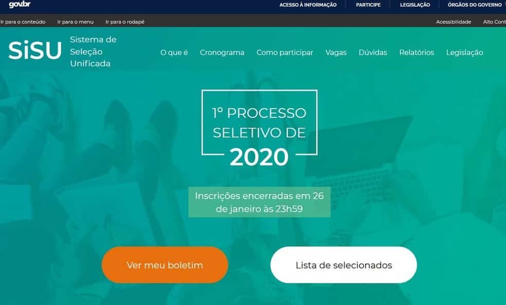 SISU: prazo de inscrição começa no dia 03 de agosto